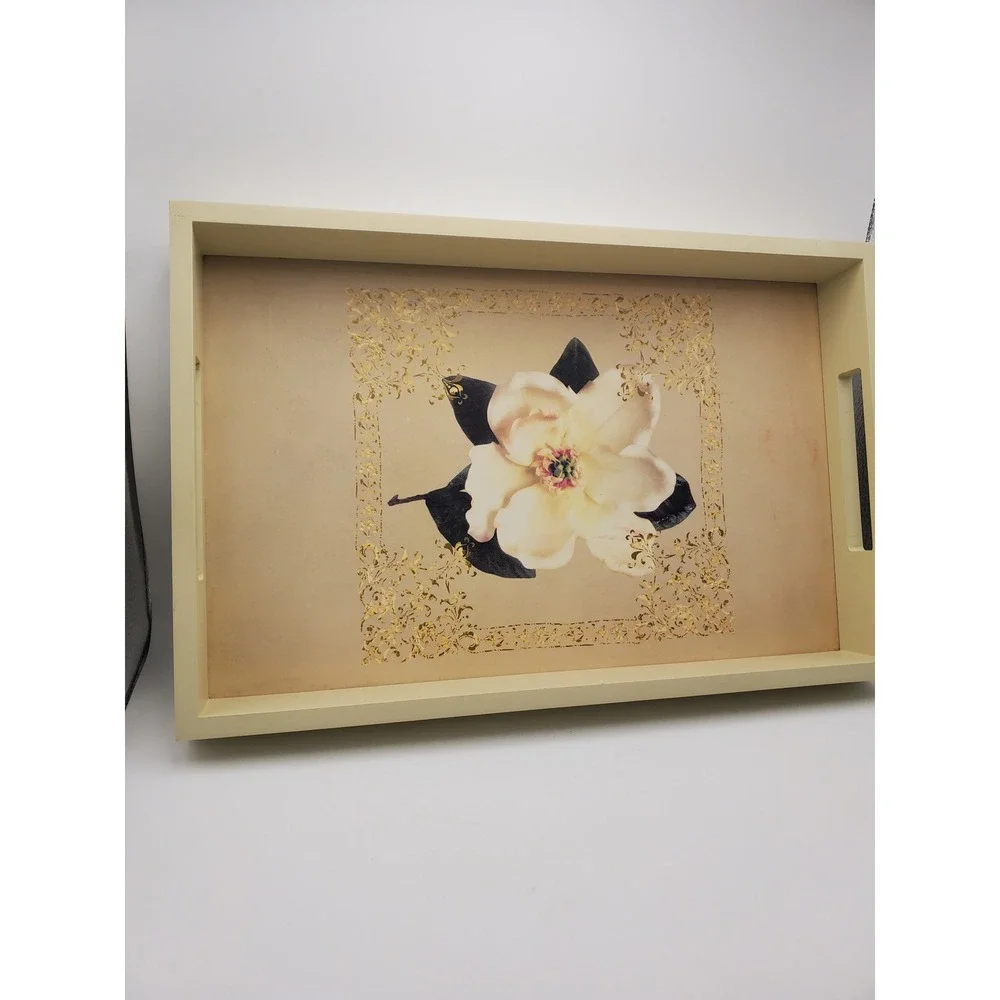 Tina Higgins 2001 Tri-Coastal Design Magnolia Serving Tray